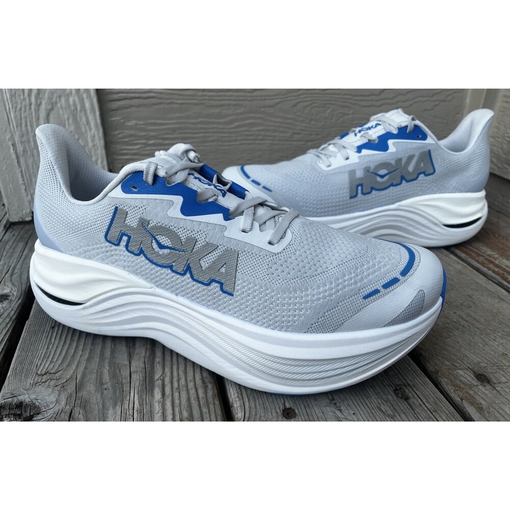 New! Hoka One One Skyward X Men’s 10.5D Running Shoes Cosmic Grey/Silver